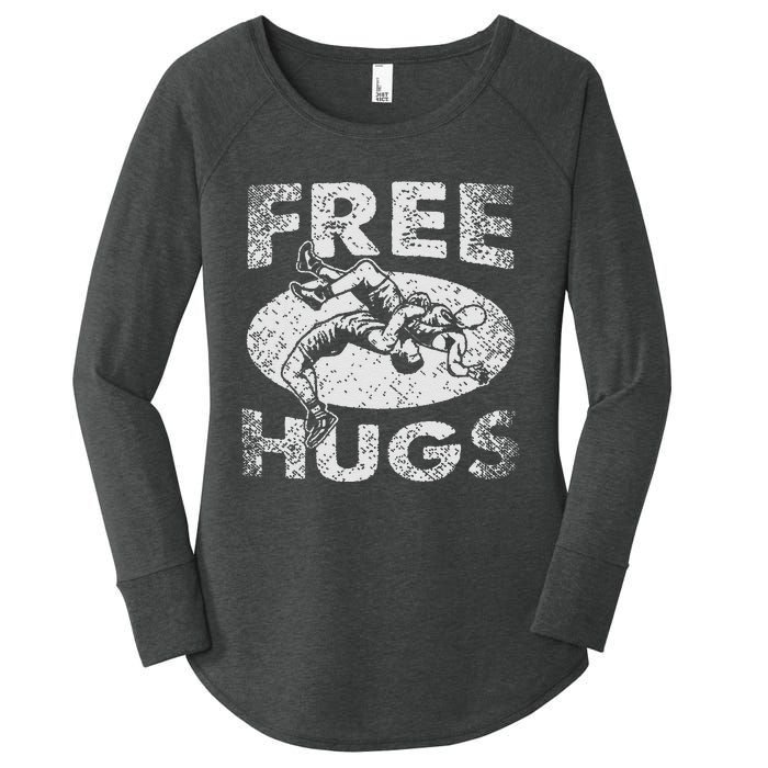 Funny Wrestling Funny Free Hugs Wrestling Gift Women's Perfect Tri Tunic Long Sleeve Shirt