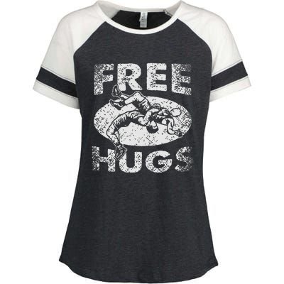 Funny Wrestling Funny Free Hugs Wrestling Gift Enza Ladies Jersey Colorblock Tee