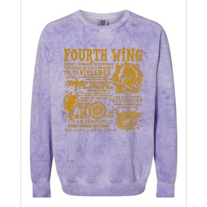 Fourth Wing Fantasy Book Romantasy Dragons Yarros Basgiath Colorblast Crewneck Sweatshirt