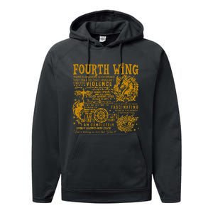 Fourth Wing Fantasy Book Romantasy Dragons Yarros Basgiath Performance Fleece Hoodie