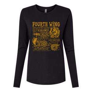 Fourth Wing Fantasy Book Romantasy Dragons Yarros Basgiath Womens Cotton Relaxed Long Sleeve T-Shirt