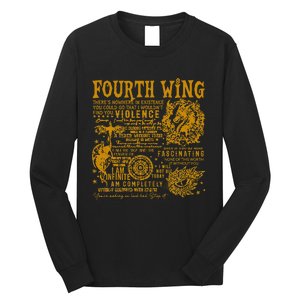 Fourth Wing Fantasy Book Romantasy Dragons Yarros Basgiath Long Sleeve Shirt