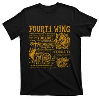 Fourth Wing Fantasy Book Romantasy Dragons Yarros Basgiath T-Shirt