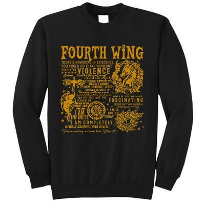 Fourth Wing Fantasy Book Romantasy Dragons Yarros Basgiath Tall Sweatshirt