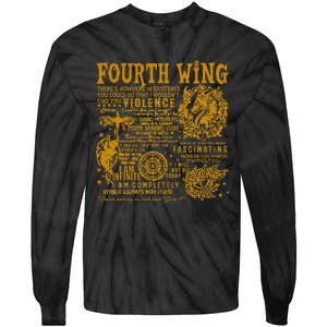 Fourth Wing Fantasy Book Romantasy Dragons Yarros Basgiath Tie-Dye Long Sleeve Shirt