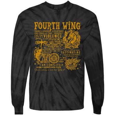 Fourth Wing Fantasy Book Romantasy Dragons Yarros Basgiath Tie-Dye Long Sleeve Shirt