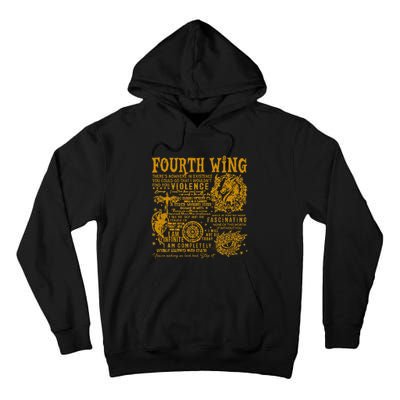 Fourth Wing Fantasy Book Romantasy Dragons Yarros Basgiath Tall Hoodie