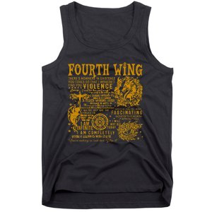 Fourth Wing Fantasy Book Romantasy Dragons Yarros Basgiath Tank Top