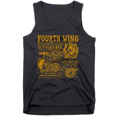 Fourth Wing Fantasy Book Romantasy Dragons Yarros Basgiath Tank Top