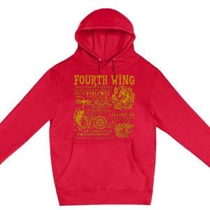 Fourth Wing Fantasy Book Romantasy Dragons Yarros Basgiath Premium Pullover Hoodie