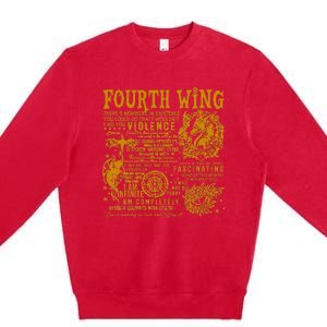 Fourth Wing Fantasy Book Romantasy Dragons Yarros Basgiath Premium Crewneck Sweatshirt