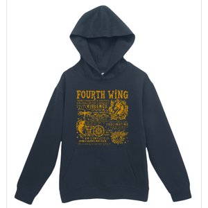 Fourth Wing Fantasy Book Romantasy Dragons Yarros Basgiath Urban Pullover Hoodie