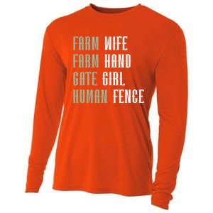 Farm Wife Farm Hand Gate Farmer Wife Of A Farmer Funny Gift Cooling Performance Long Sleeve Crew