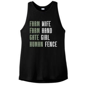 Farm Wife Farm Hand Gate Farmer Wife Of A Farmer Funny Gift Ladies PosiCharge Tri-Blend Wicking Tank