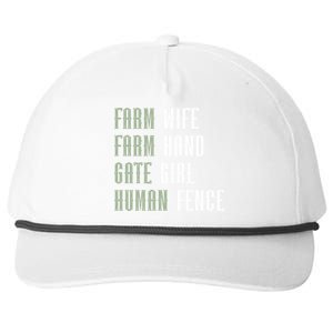 Farm Wife Farm Hand Gate Farmer Wife Of A Farmer Funny Gift Snapback Five-Panel Rope Hat