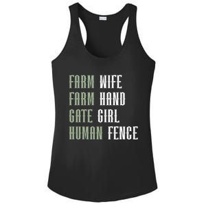 Farm Wife Farm Hand Gate Farmer Wife Of A Farmer Funny Gift Ladies PosiCharge Competitor Racerback Tank