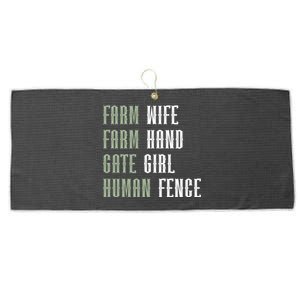 Farm Wife Farm Hand Gate Farmer Wife Of A Farmer Funny Gift Large Microfiber Waffle Golf Towel