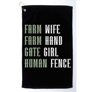 Farm Wife Farm Hand Gate Farmer Wife Of A Farmer Funny Gift Platinum Collection Golf Towel