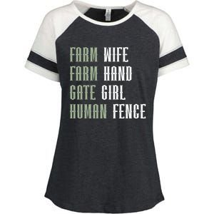 Farm Wife Farm Hand Gate Farmer Wife Of A Farmer Funny Gift Enza Ladies Jersey Colorblock Tee