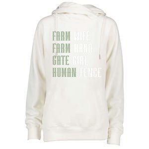 Farm Wife Farm Hand Gate Farmer Wife Of A Farmer Funny Gift Womens Funnel Neck Pullover Hood