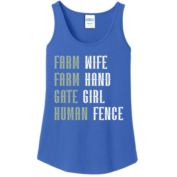 Farm Wife Farm Hand Gate Farmer Wife Of A Farmer Funny Gift Ladies Essential Tank