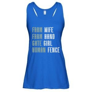 Farm Wife Farm Hand Gate Farmer Wife Of A Farmer Funny Gift Ladies Essential Flowy Tank