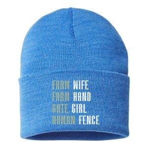 Farm Wife Farm Hand Gate Farmer Wife Of A Farmer Funny Gift Sustainable Knit Beanie