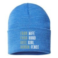 Farm Wife Farm Hand Gate Farmer Wife Of A Farmer Funny Gift Sustainable Knit Beanie