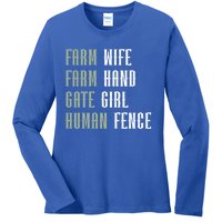 Farm Wife Farm Hand Gate Farmer Wife Of A Farmer Funny Gift Ladies Long Sleeve Shirt