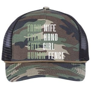 Farm Wife Farm Hand Gate Farmer Wife Of A Farmer Funny Gift Retro Rope Trucker Hat Cap