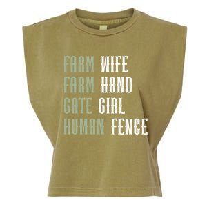 Farm Wife Farm Hand Gate Farmer Wife Of A Farmer Funny Gift Garment-Dyed Women's Muscle Tee