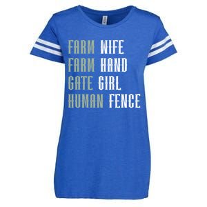 Farm Wife Farm Hand Gate Farmer Wife Of A Farmer Funny Gift Enza Ladies Jersey Football T-Shirt