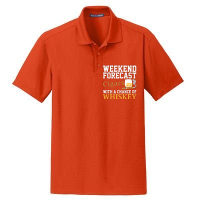 Funny Weekend Forecast Cigars And Whiskey Gift For Men Women Dry Zone Grid Polo