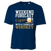 Funny Weekend Forecast Cigars And Whiskey Gift For Men Women Cooling Performance Crew T-Shirt