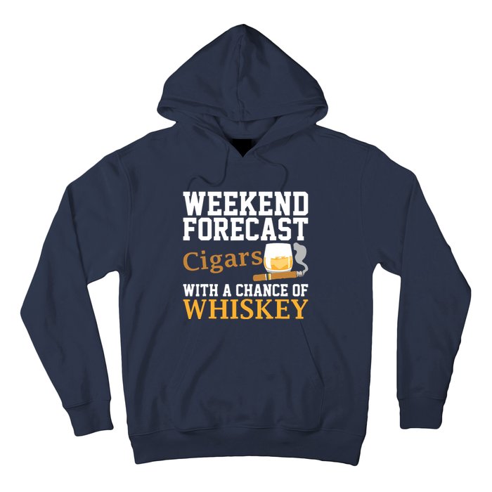 Funny Weekend Forecast Cigars And Whiskey Gift For Men Women Hoodie