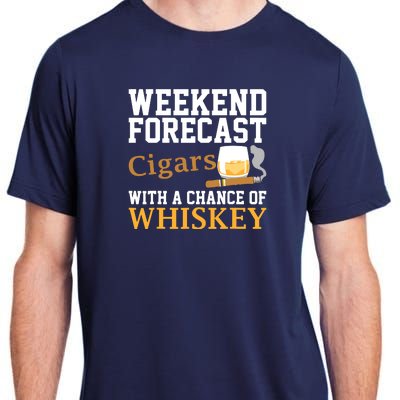 Funny Weekend Forecast Cigars And Whiskey Gift For Men Women Adult ChromaSoft Performance T-Shirt