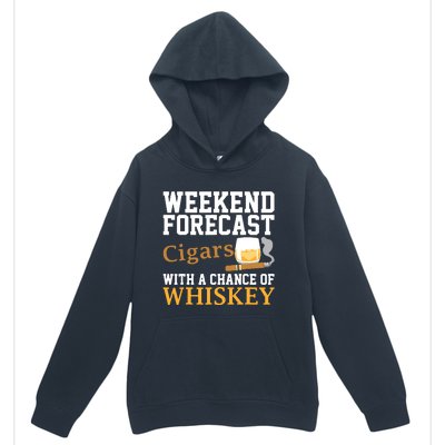 Funny Weekend Forecast Cigars And Whiskey Gift For Men Women Urban Pullover Hoodie