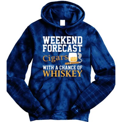 Funny Weekend Forecast Cigars And Whiskey Gift For Men Women Tie Dye Hoodie