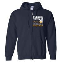 Funny Weekend Forecast Cigars And Whiskey Gift For Men Women Full Zip Hoodie