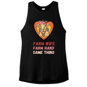 Farm Wife Farm Hand Same Thing, Funny Cow Tees Ladies PosiCharge Tri-Blend Wicking Tank