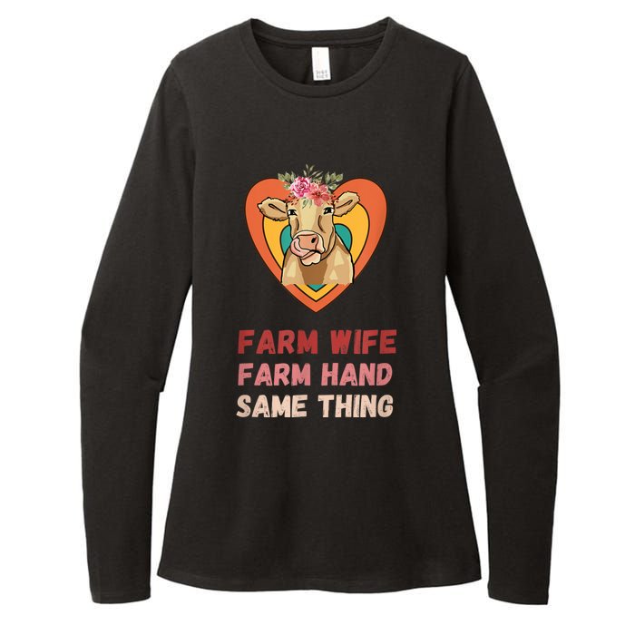 Farm Wife Farm Hand Same Thing, Funny Cow Tees Womens CVC Long Sleeve Shirt