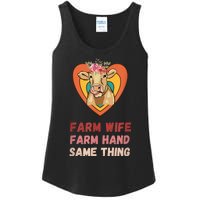 Farm Wife Farm Hand Same Thing, Funny Cow Tees Ladies Essential Tank