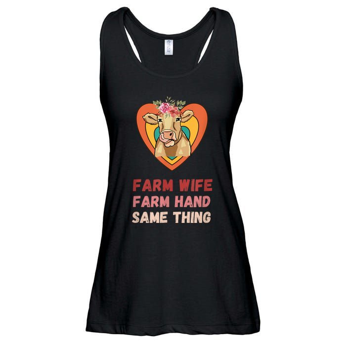 Farm Wife Farm Hand Same Thing, Funny Cow Tees Ladies Essential Flowy Tank