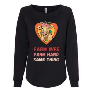 Farm Wife Farm Hand Same Thing, Funny Cow Tees Womens California Wash Sweatshirt