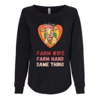 Farm Wife Farm Hand Same Thing, Funny Cow Tees Womens California Wash Sweatshirt