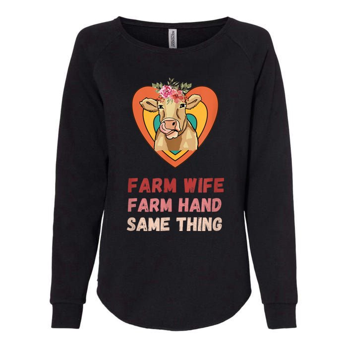 Farm Wife Farm Hand Same Thing, Funny Cow Tees Womens California Wash Sweatshirt