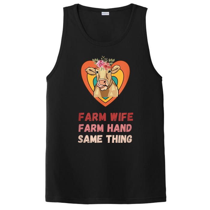 Farm Wife Farm Hand Same Thing, Funny Cow Tees PosiCharge Competitor Tank