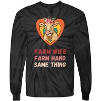 Farm Wife Farm Hand Same Thing, Funny Cow Tees Tie-Dye Long Sleeve Shirt