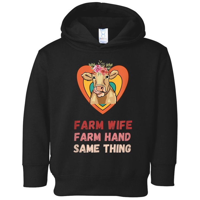 Farm Wife Farm Hand Same Thing, Funny Cow Tees Toddler Hoodie