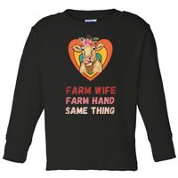 Farm Wife Farm Hand Same Thing, Funny Cow Tees Toddler Long Sleeve Shirt